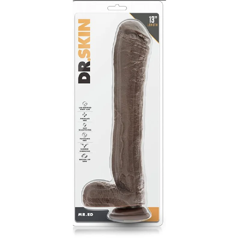 dildo portability offers-Dr. Skin ''Mr. Ed'' 13 Inch Extra Long Dildo -Chocolate