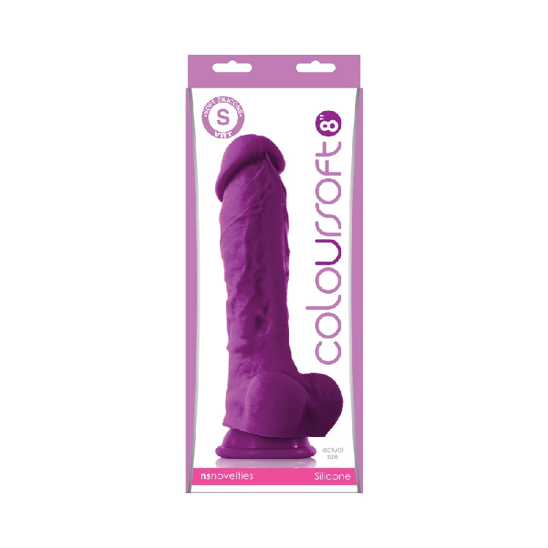 dildo girth measurement-ColourSoft 8 in. Soft Dildo Purple