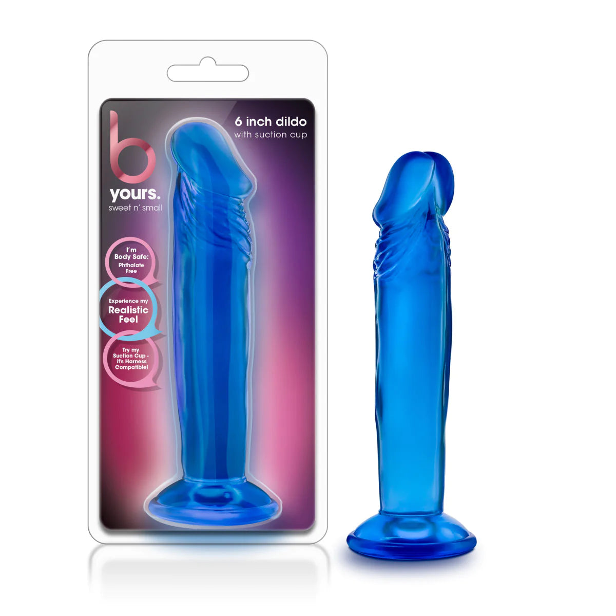 dildo girth deals-B Yours Sweet N' Small 6 Realistic Blue 6.5-Inch Long Dildo