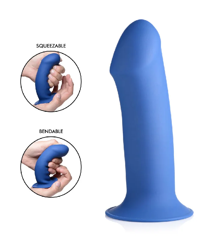 dildo innovative comparison-Squeezable Thick Phallic Dildo - Blue