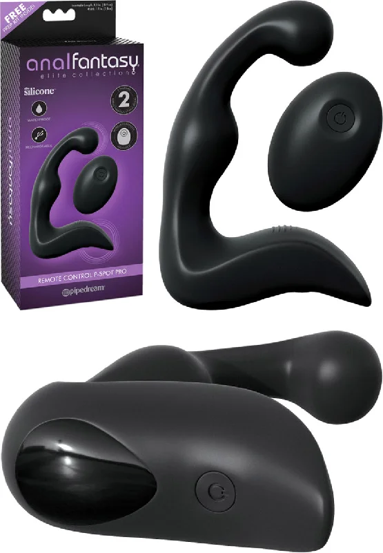 anal toys with firm tip-Pipedream Anal Fantasy Elite Collection Remote Control P Spot Pro 5.6 inch Black