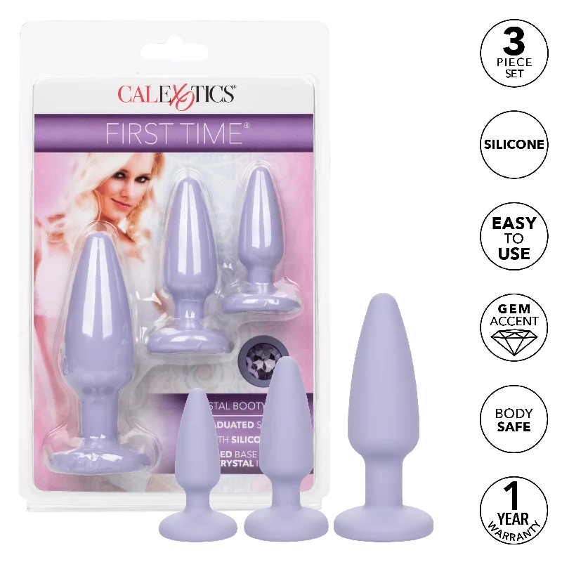 anal toys for anal pleasure-California Exotics - First Time Crystal Booty Anal Kit (Purple)