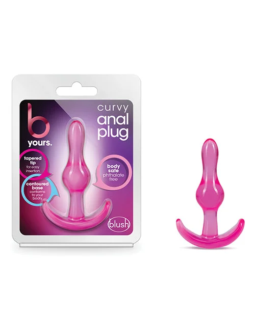 anal toys for gentle pleasure-Blush B Yours Curvy Anal Plug - Pink