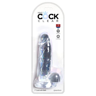 dildo usage offers-King Cock Clear With Balls Realistic Dildo 7" by Pipedream Products®