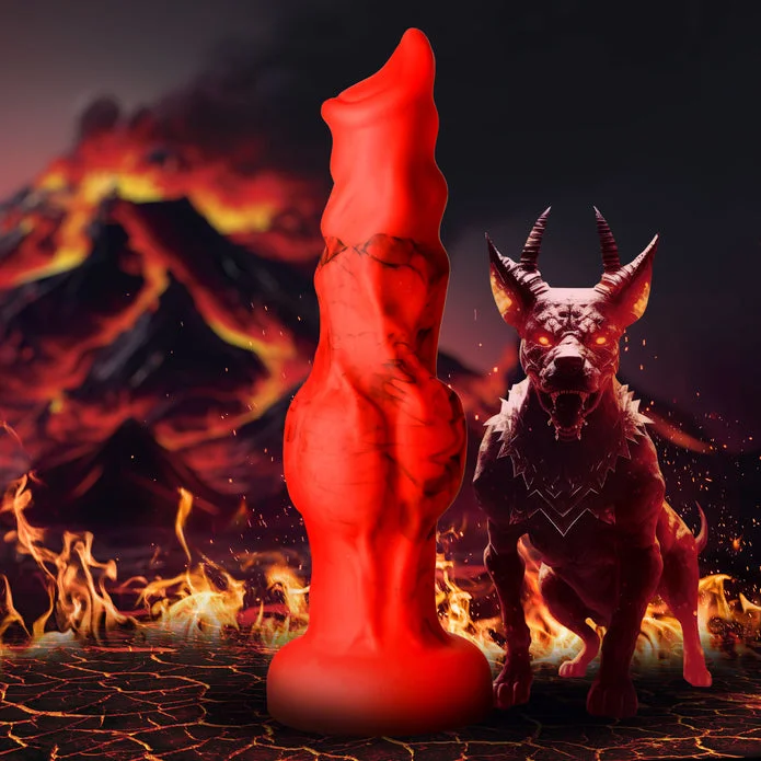 dildo customization discounts-Creature Cocks Fire Hound Silicone Dildo - Medium