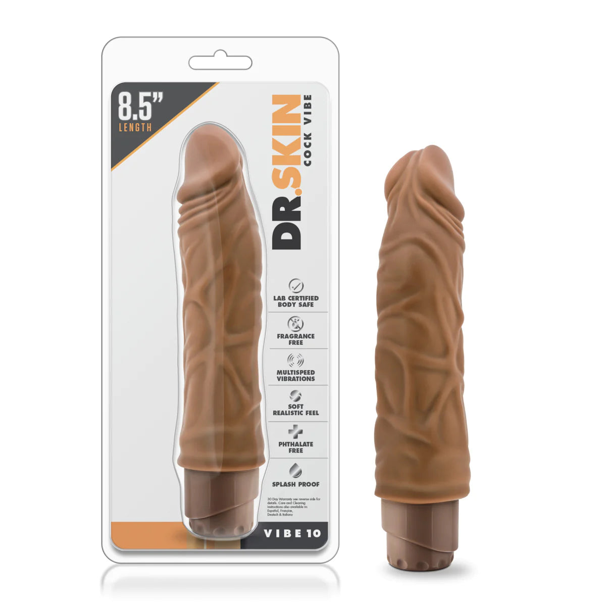 dildo weight deals-Dr. Skin Cock Vibe 10 Realistic Mocha 8.8-Inch Long Vibrating Dildo