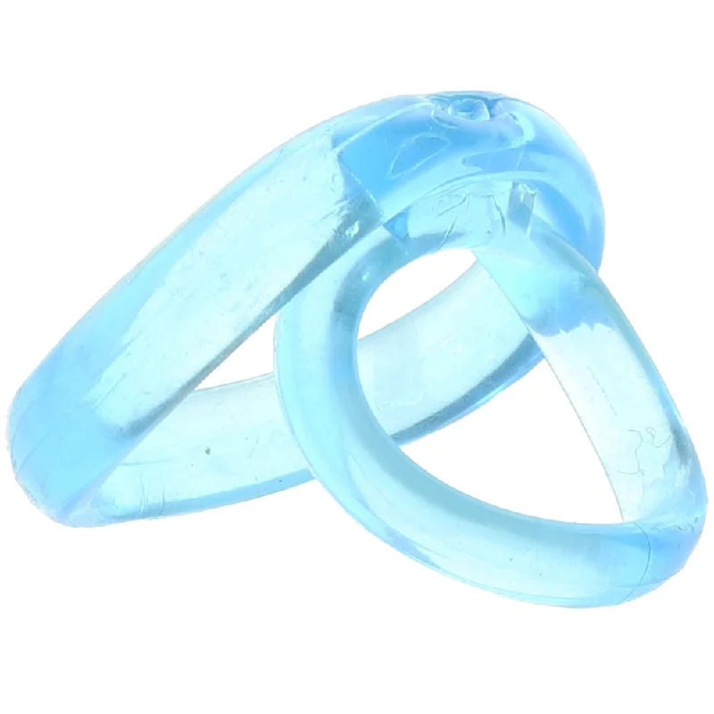 cock ring sizing mistakes-RingO2 C-Ring with Ball Sling in Blue