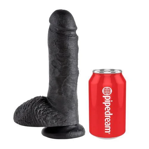 dildo vibration bundles-Pipedream King Cock 8 inch with Balls in Black, Light and Tan