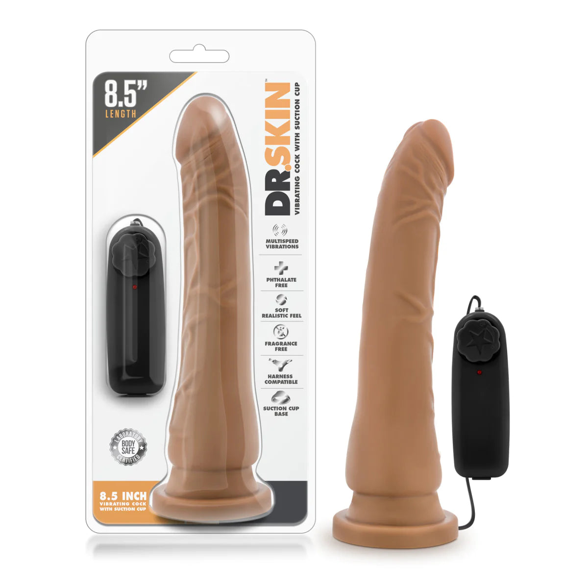 dildo aesthetic discounts-Dr. Skin Realistic Curved Mocha 8.5-Inch Vibrating Dildo