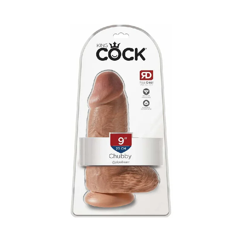 fantasy dildo shapes-King Cock Chubby 9 in. Cock With Balls Realistic Suction Cup Dildo Tan