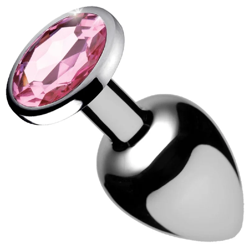 anal toys with easy grip-Pink Gem Anal Plug - Large