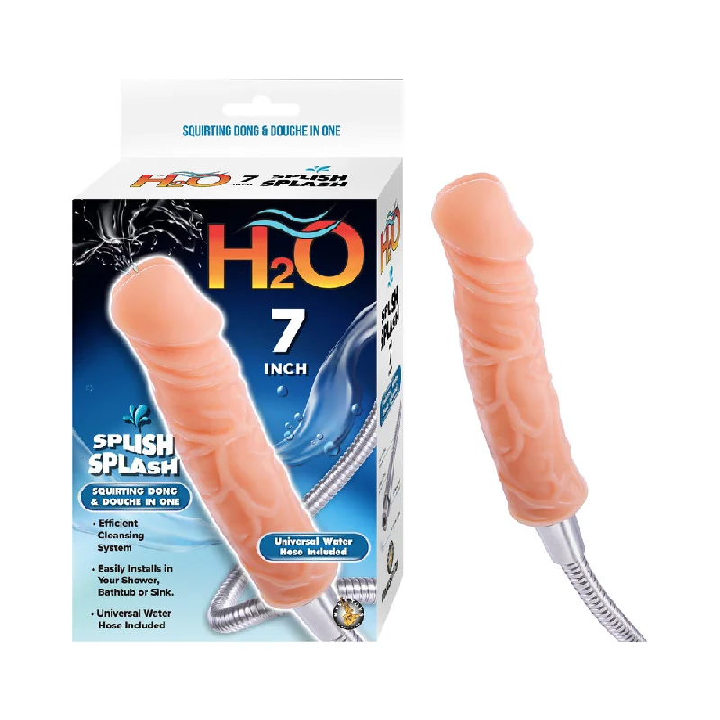 dildo battery deals-H2O Splish Splash 7 in. Dildo Douche Beige