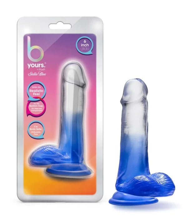 dildo fantasy discounts-B Yours ''Stella Blue'' 6 Inch Dildo -Blue