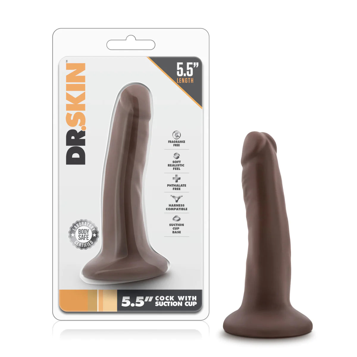 dildo sales deals-Dr. Skin Realistic Chocolate 5.5-Inch Long Dildo