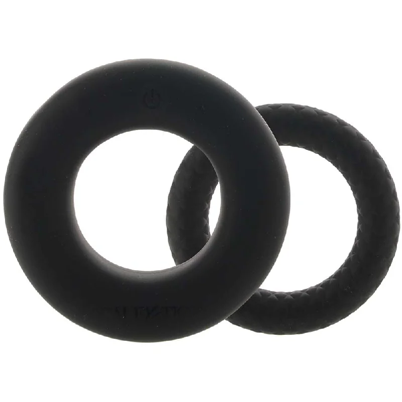 cock ring for pleasure hacks-Link Up Optimum Vibrating Ring Set in Black