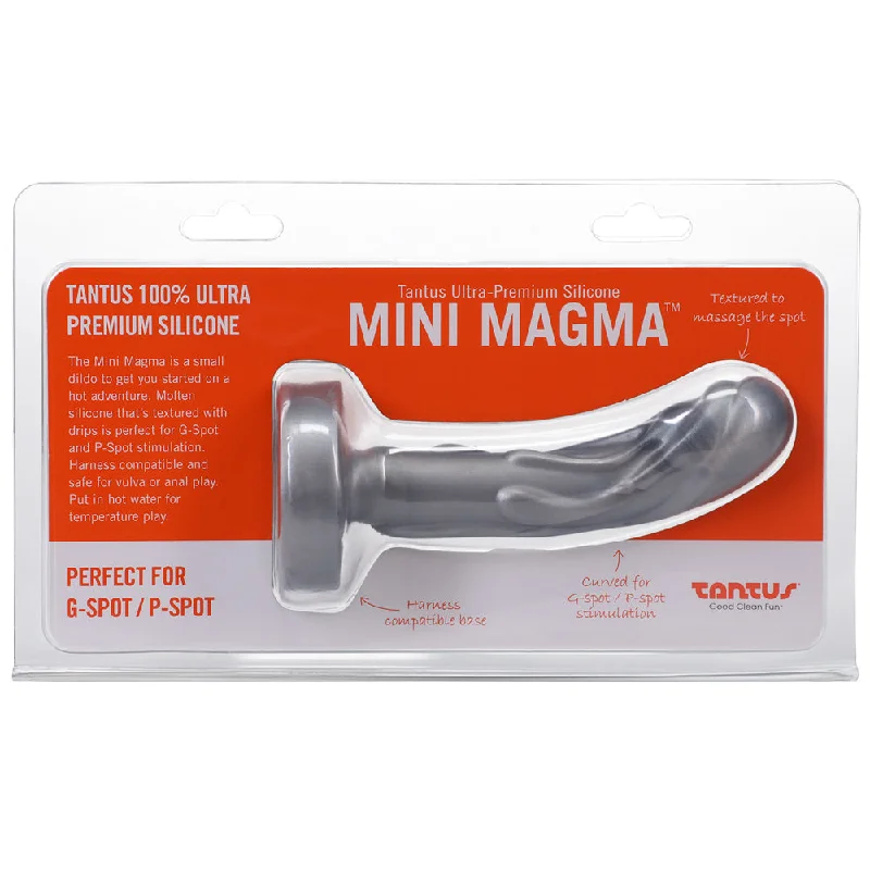 glass dildo cleaning guide-Tantus Mini Magma 5 in. Fantasy Dildo Firm Silver