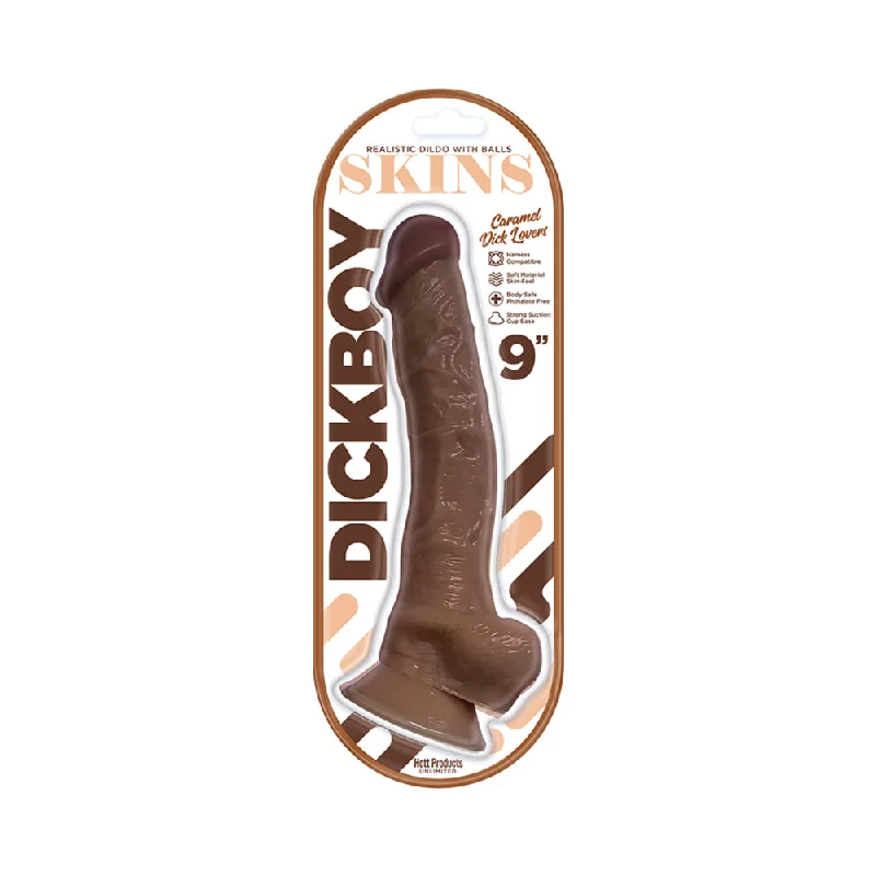 suction cup dildo uses-Dickboy Skins Dildo 9 in. Caramel Lovers