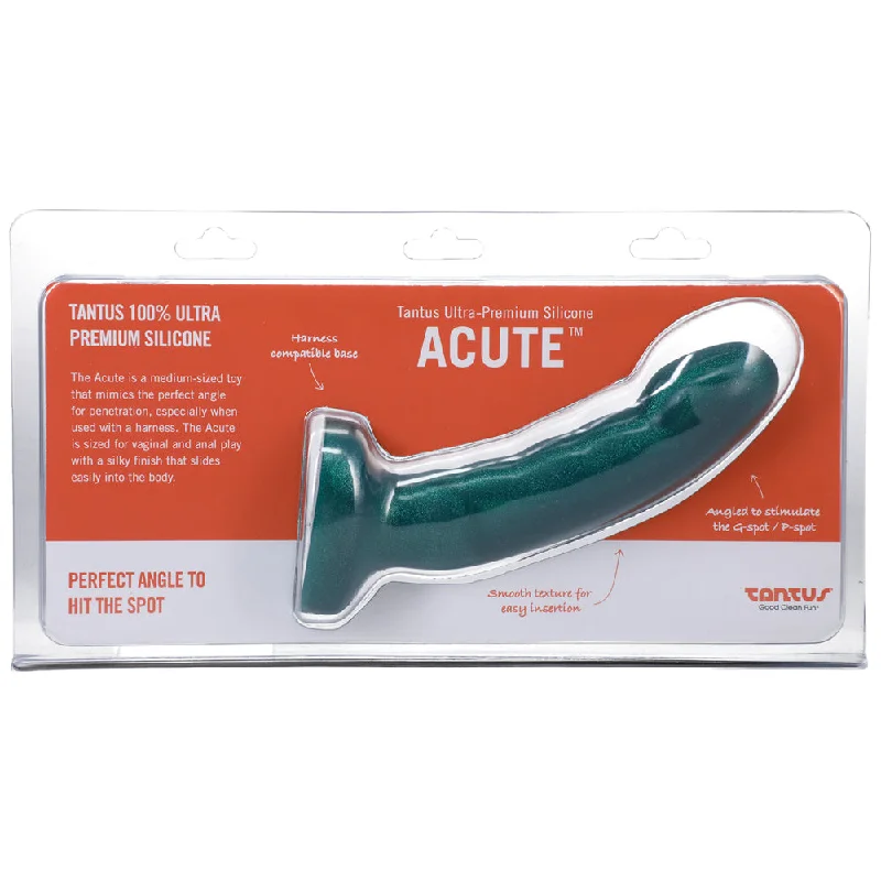 dildo expert advice-Tantus Acute 5.5 in. Curved Dildo Medium-Firm Emerald