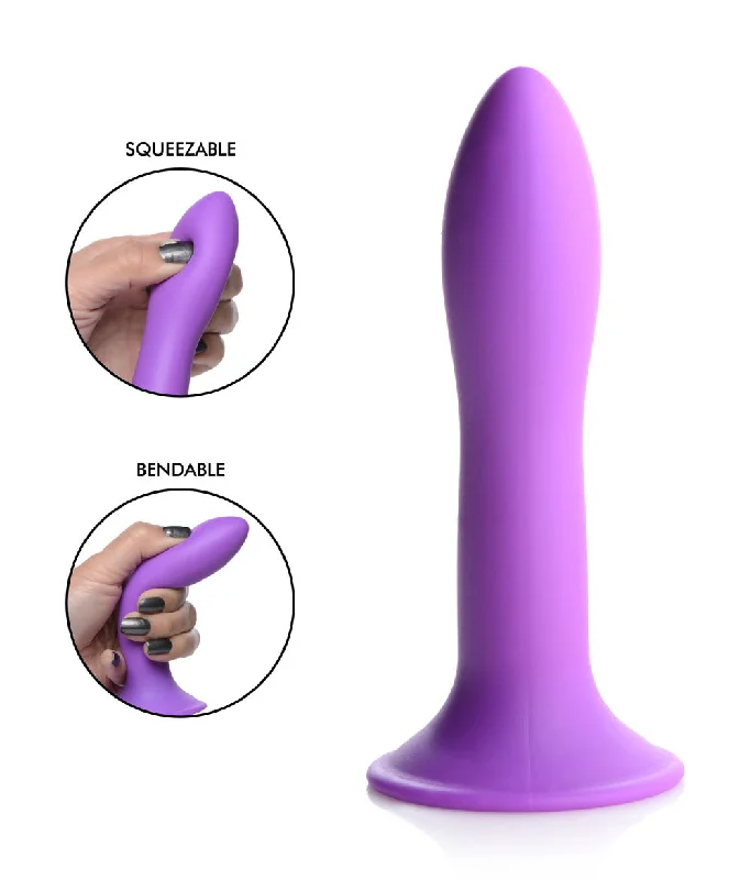 dildo limited comparison-Squeezable Slender Dildo - Purple