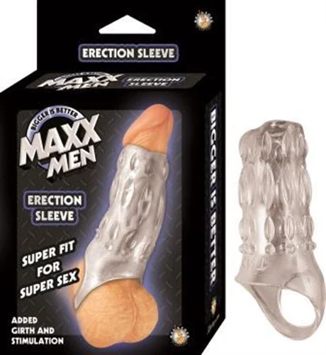 cock ring flexible options-Maxx Men's Ribbed Erection Sleeve for Extra Fun