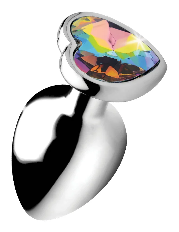 anal toys with bold shape-Rainbow Prism Heart Anal Plug