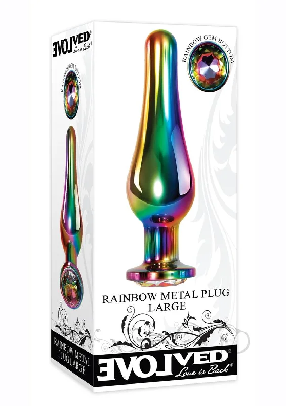 anal toys for couple play-Rainbow Metal Plug Large