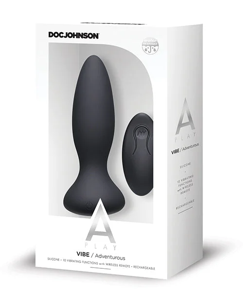 anal toys with soft grip-A Play Rechargeable Silicone Adventurous Anal Plug with Remote