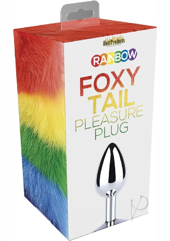 anal toys for gentle fun-Rainbow Foxy Tail Butt Plug