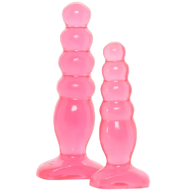 anal toys for anal relaxation-Crystal Jellies Anal Delight Trainer Kit in Pink