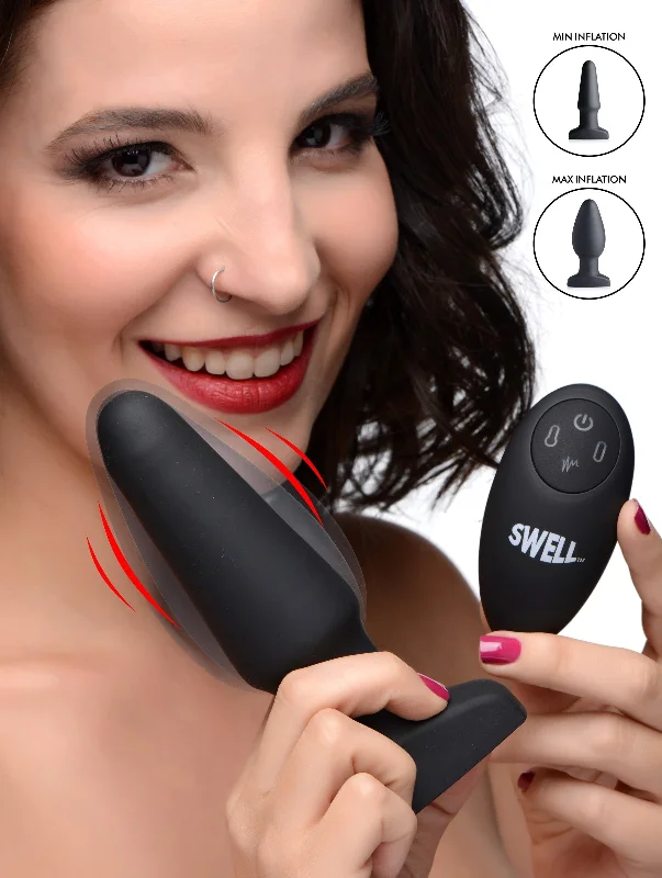 anal toys with sleek tip-Worlds First Remote Control Inflatable 10x Vibrating Silicone Anal Plug