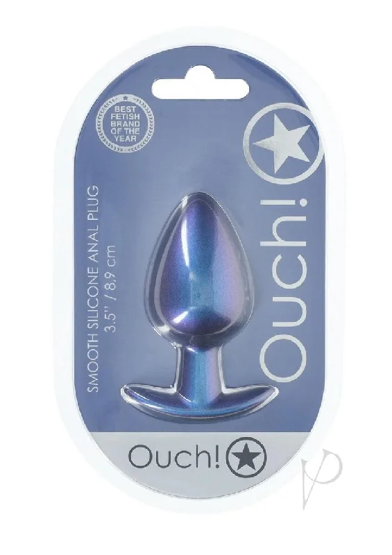 anal toys for gentle relaxation-Ouch Anal Plug Lg Metallic Blue