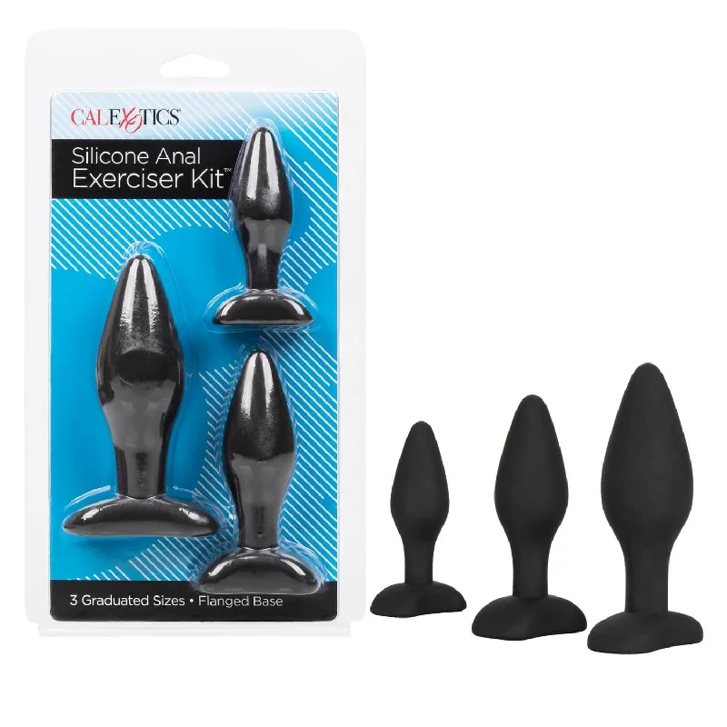 anal toys for discreet relaxation-Silicone Anal Exerciser Kit Black from Cal Exotics