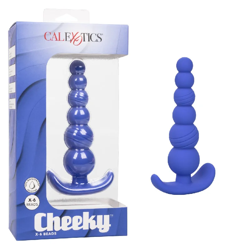 anal toys for gentle pleasure-Calexotics CHEEKY X 6 Anal Beads Blue