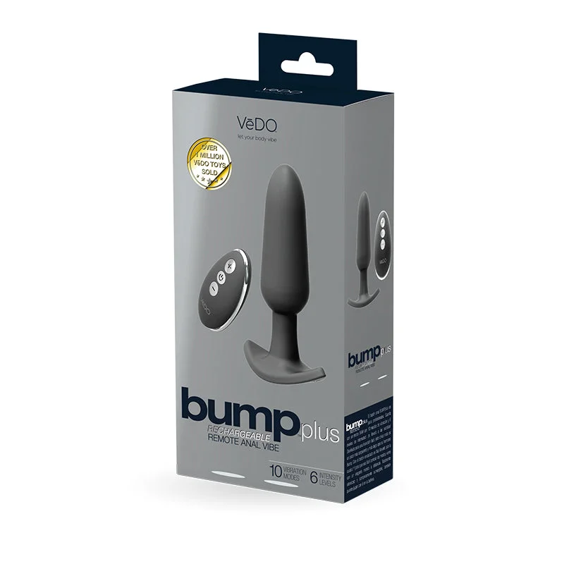 anal toys with long finish-Bump Plus Rechargeable Remote Control Anal Vibe Black