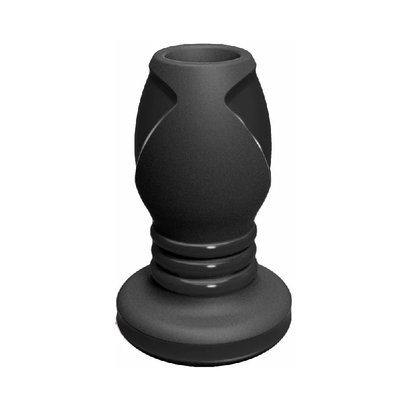 anal toys for intimate fun-Platinum Silicone The Stretch Silicone Anal Plug Medium - Black