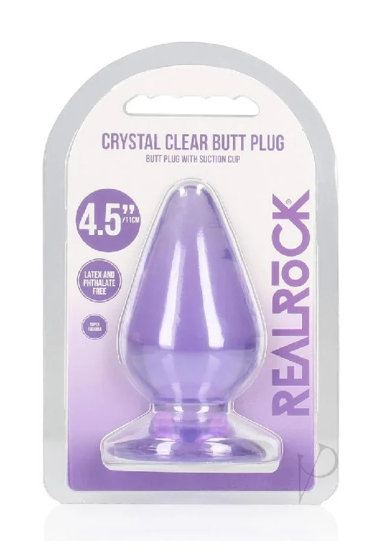 anal toys with soft grip-Realrock Crystal Anal Plug 4.5 Pur