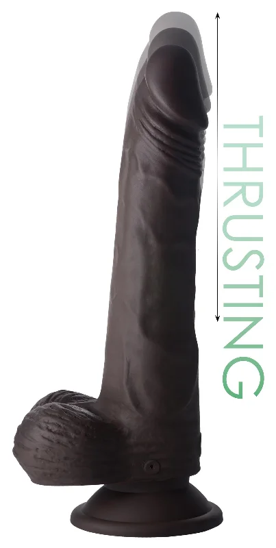 dildo trendy tips-Thrusting And Vibrating 8 Inch Dildo - Dark