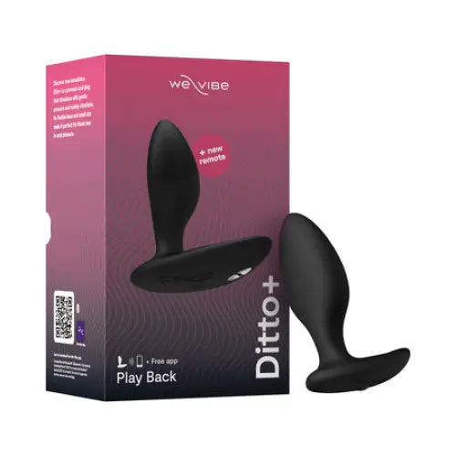 anal toys for sensory pleasure-We-Vibe Ditto+ Rechargeable Remote-Controlled Silicone Vibrating Anal Plug Satin Black