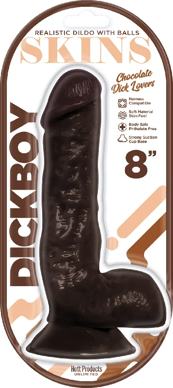 dildo subscription advice-Dickboy - Skins - Dildo With Balls - 8 Inch -   Chocolate Dick Lover