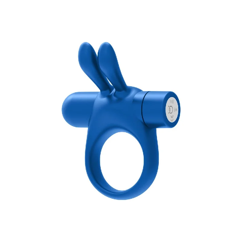 cock ring maintenance guide-FORTO Vibrating Bunny C-Ring - Blue