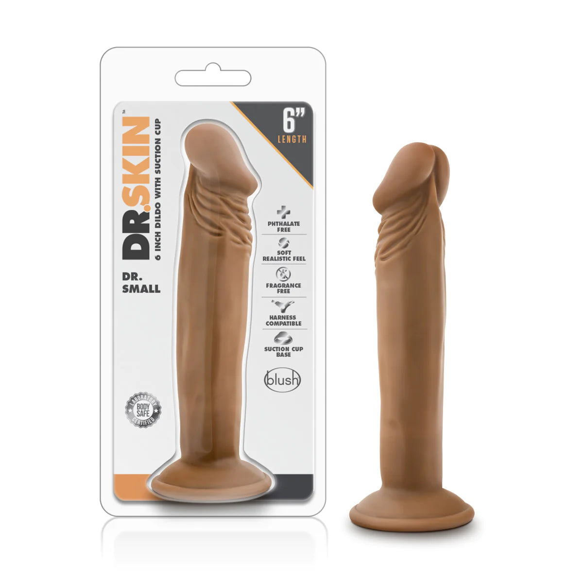 dildo realism discounts-Dr. Skin Dr. Small Realistic Mocha 6.5-Inch Long Dildo