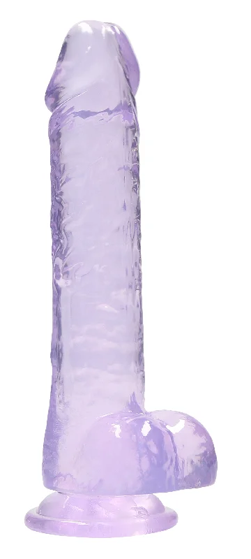 dildo performance tips-8 Inch Realistic Dildo With Balls - Purple