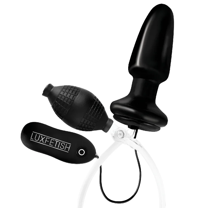 anal toys for private vibes-Inflatable Vibrating Butt Plug 4" For Anal Play by Lux Fetish