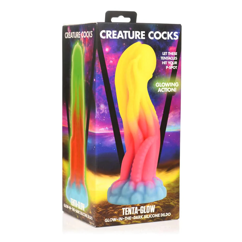 dildo girth deals-Creature Cocks ''Tenta-Glow'' Glow-In-Dark Dildo