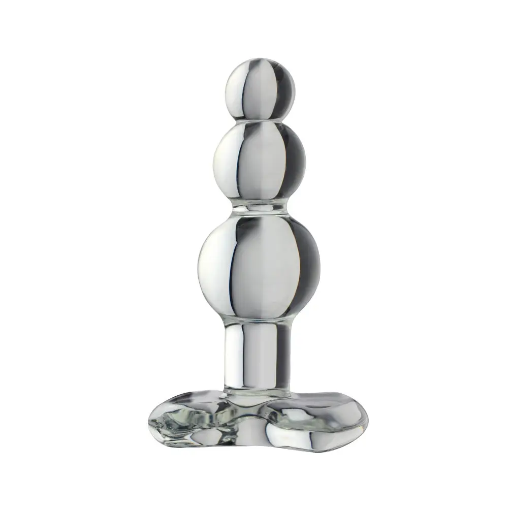 anal toys for safe pleasure-Beaded Anal Plug Clear