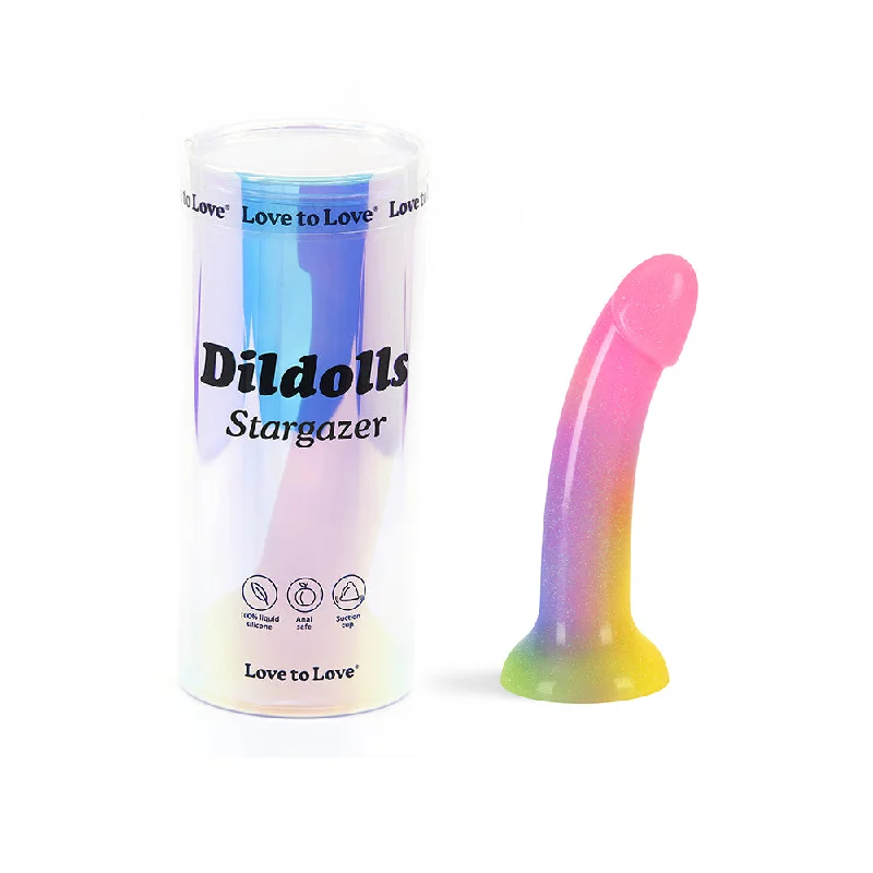 dildo innovative tips-Love to Love Dildolls Stargazer Rainbow and Glitter