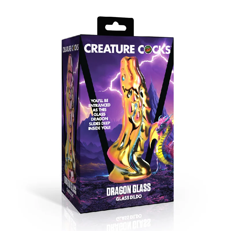 dildo compatibility with lube-Creature Cocks Dragon Glass Glass Dildo