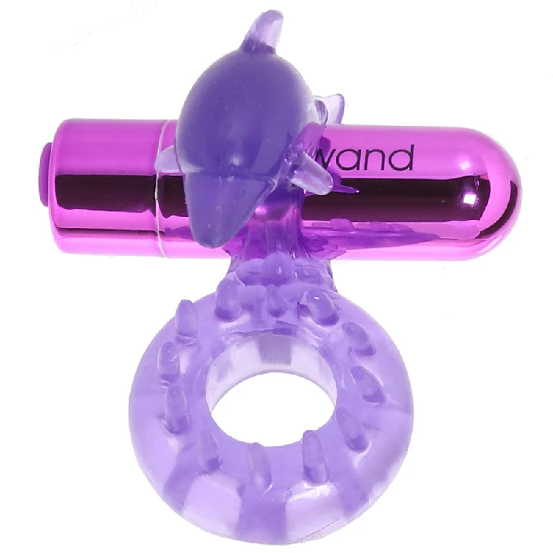 cock ring health benefits-BodyWand Rechargeable Dancing Dolphin Tickle Ring in Purple