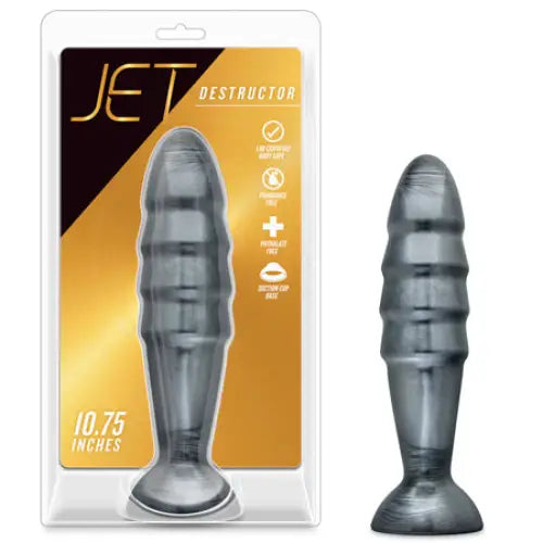 anal toys for gentle fun-Blush Jet Destructor 10.75 in. Anal Plug Carbon Metallic Black