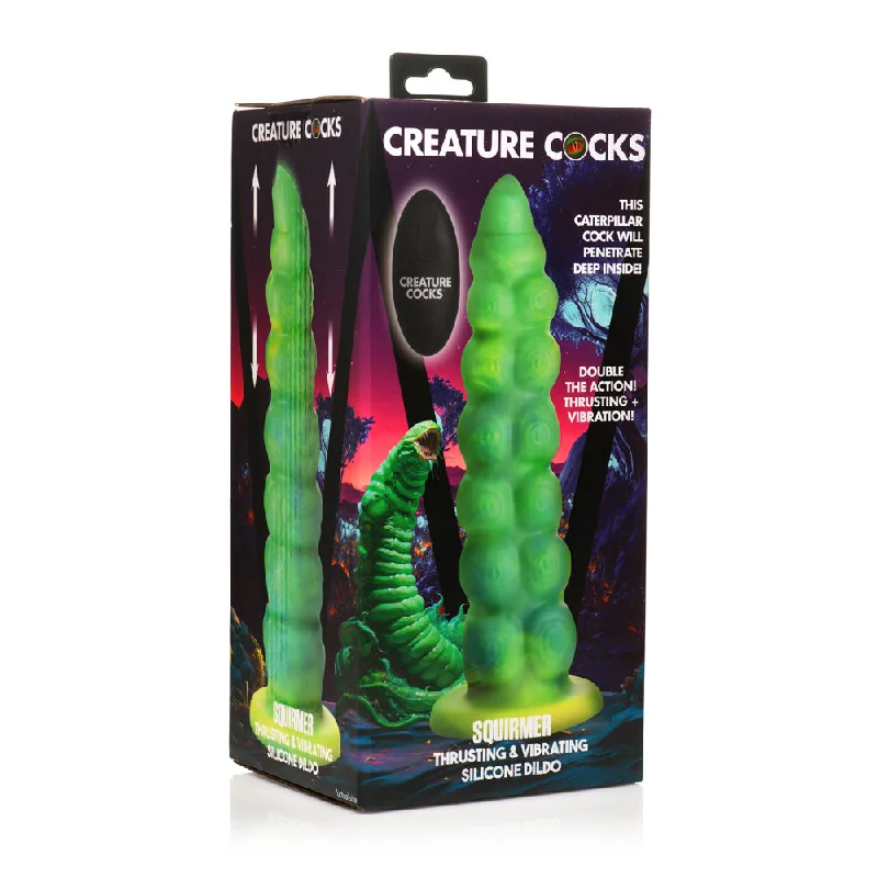 dildo temperature play-Creature Cocks Squirmer Thrusting & Vibrating Dildo